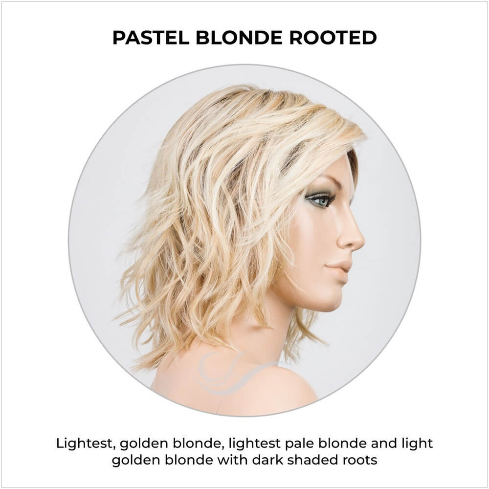 Anima by Ellen Wille in Pastel Blonde Rooted-Lightest, golden blonde, lightest pale blonde and light golden blonde with dark shaded roots