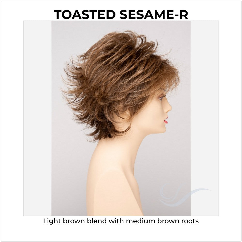 Aria By Envy in Toasted Sesame-R-Light brown blend with medium brown roots