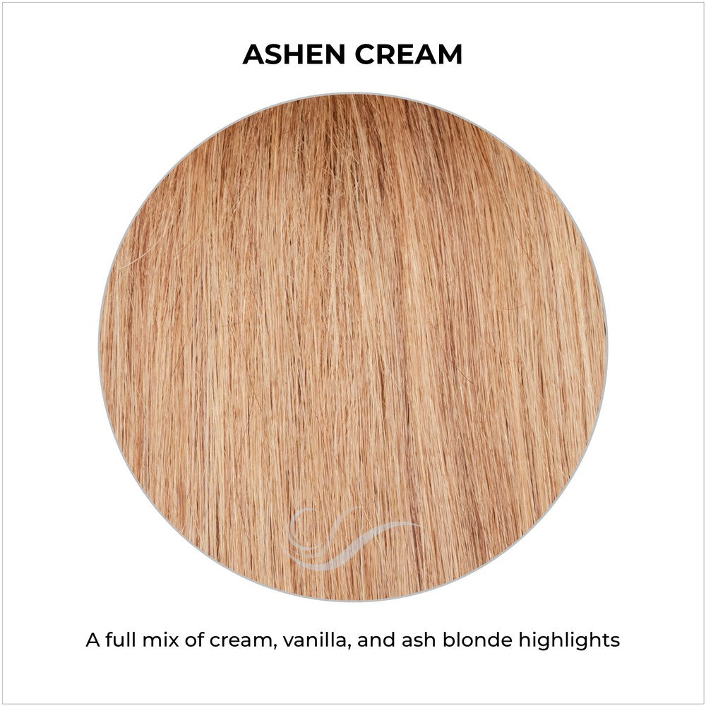 Ashen Cream-A full mix of cream, vanilla, and ash blonde highlights