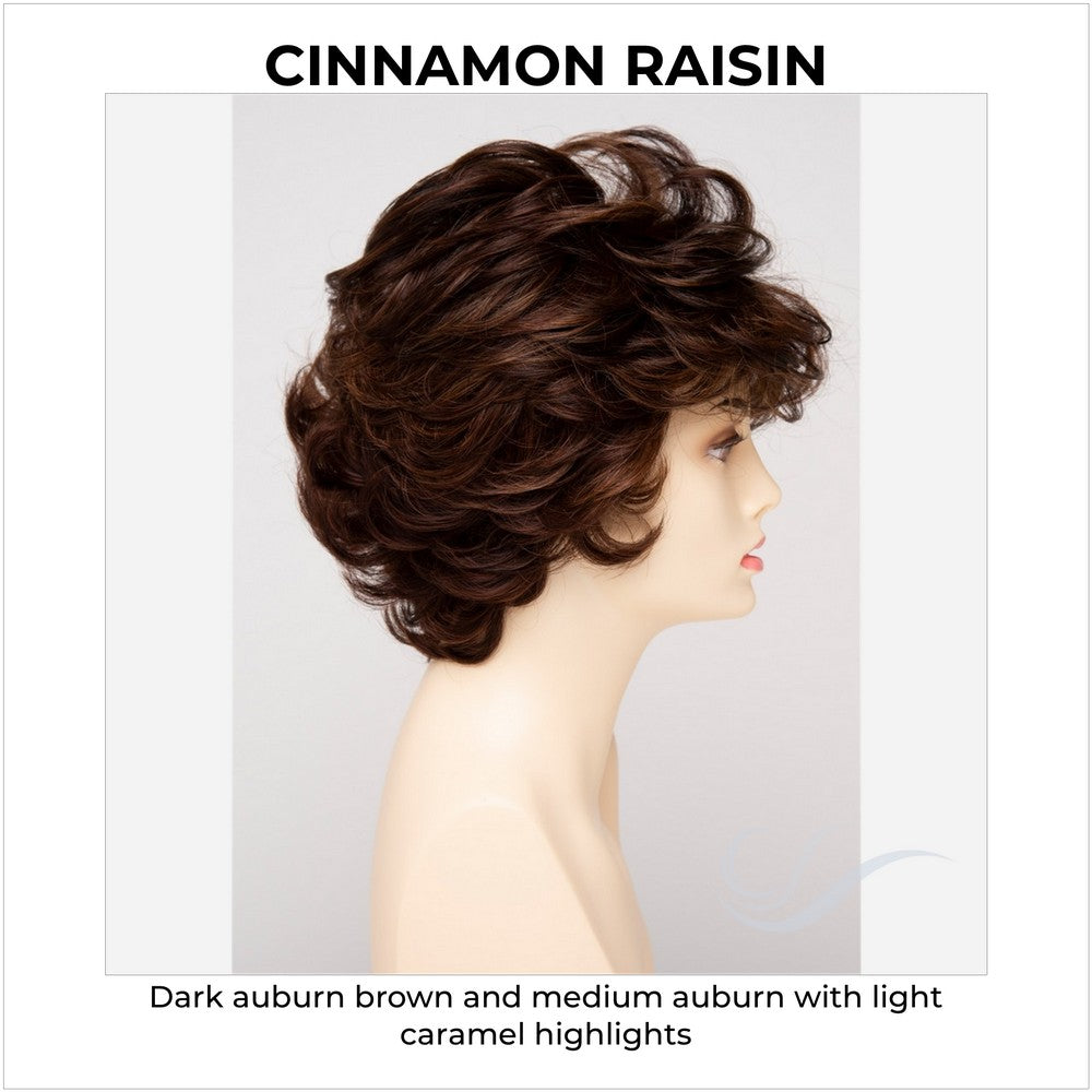 Aubrey By Envy in Cinnamon Raisin-Dark auburn brown and medium auburn with light caramel highlights