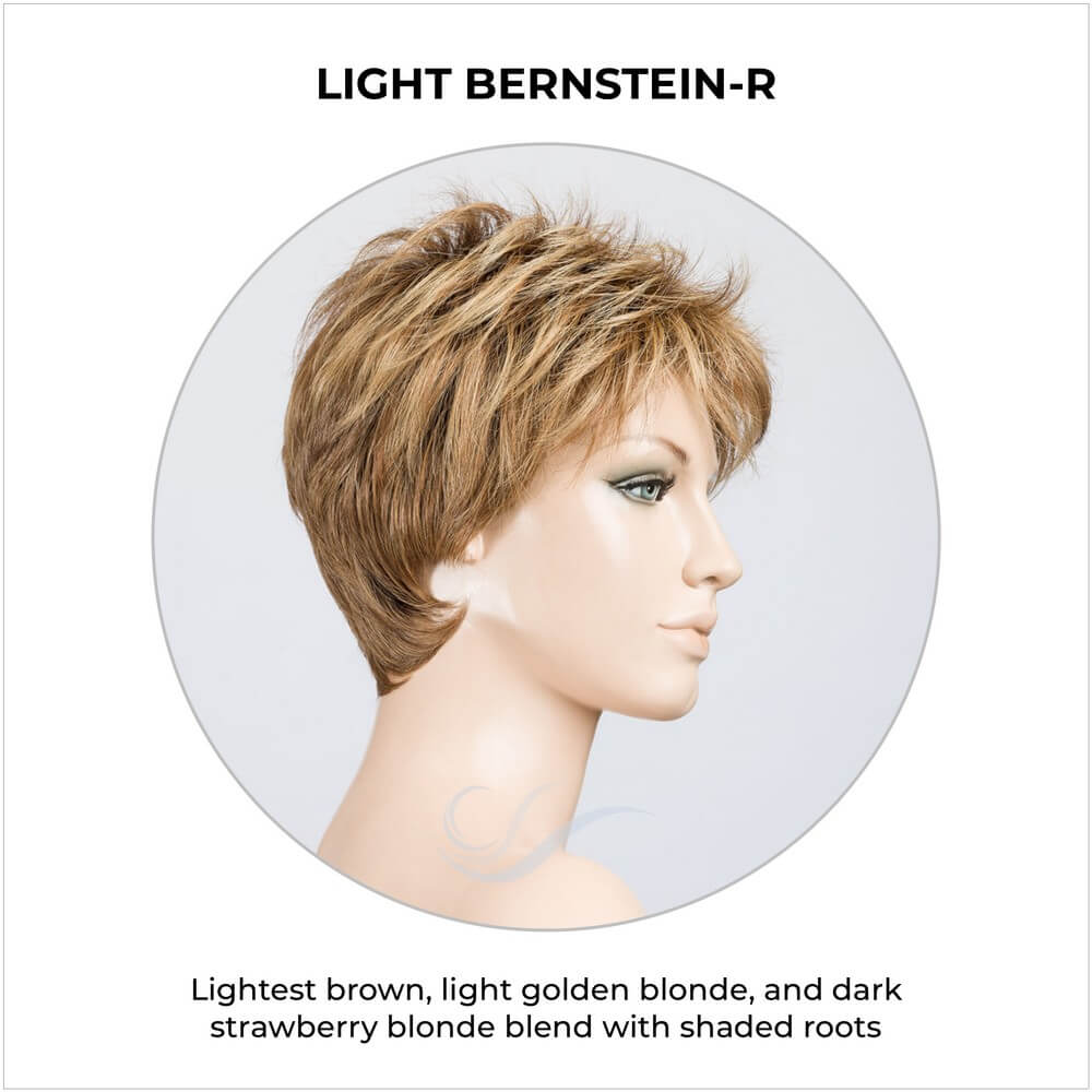 Bliss by Ellen Wille in Light Bernstein-R-Lightest brown, light golden blonde, and dark strawberry blonde blend with shaded roots
