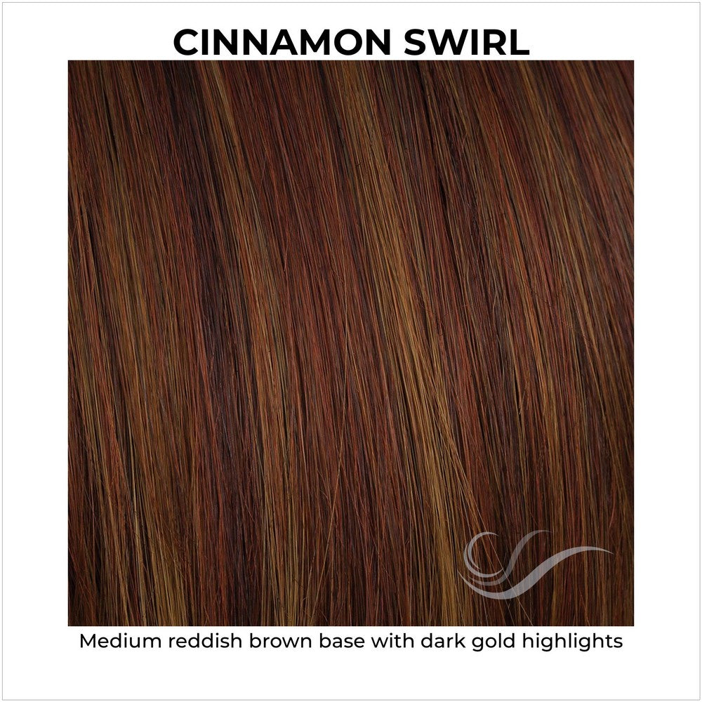 Cinnamon Swirl-Medium reddish brown base with dark gold highlights