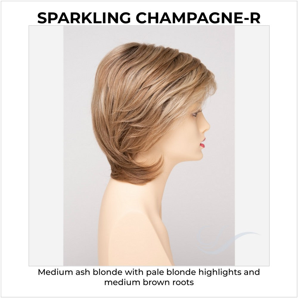 Coti By Envy in Sparkling Champagne-R-Medium ash blonde with pale blonde highlights and medium brown roots