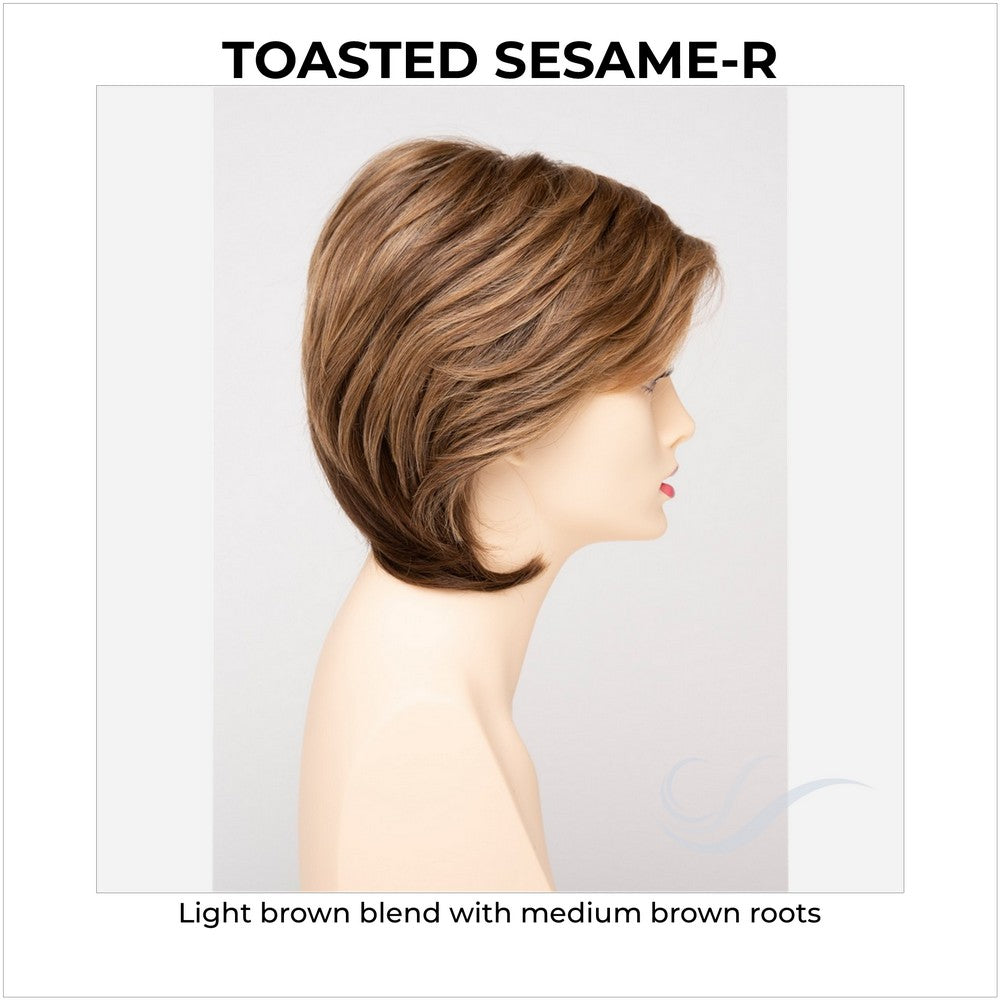 Coti By Envy in Toasted Sesame-R-Light brown blend with medium brown roots