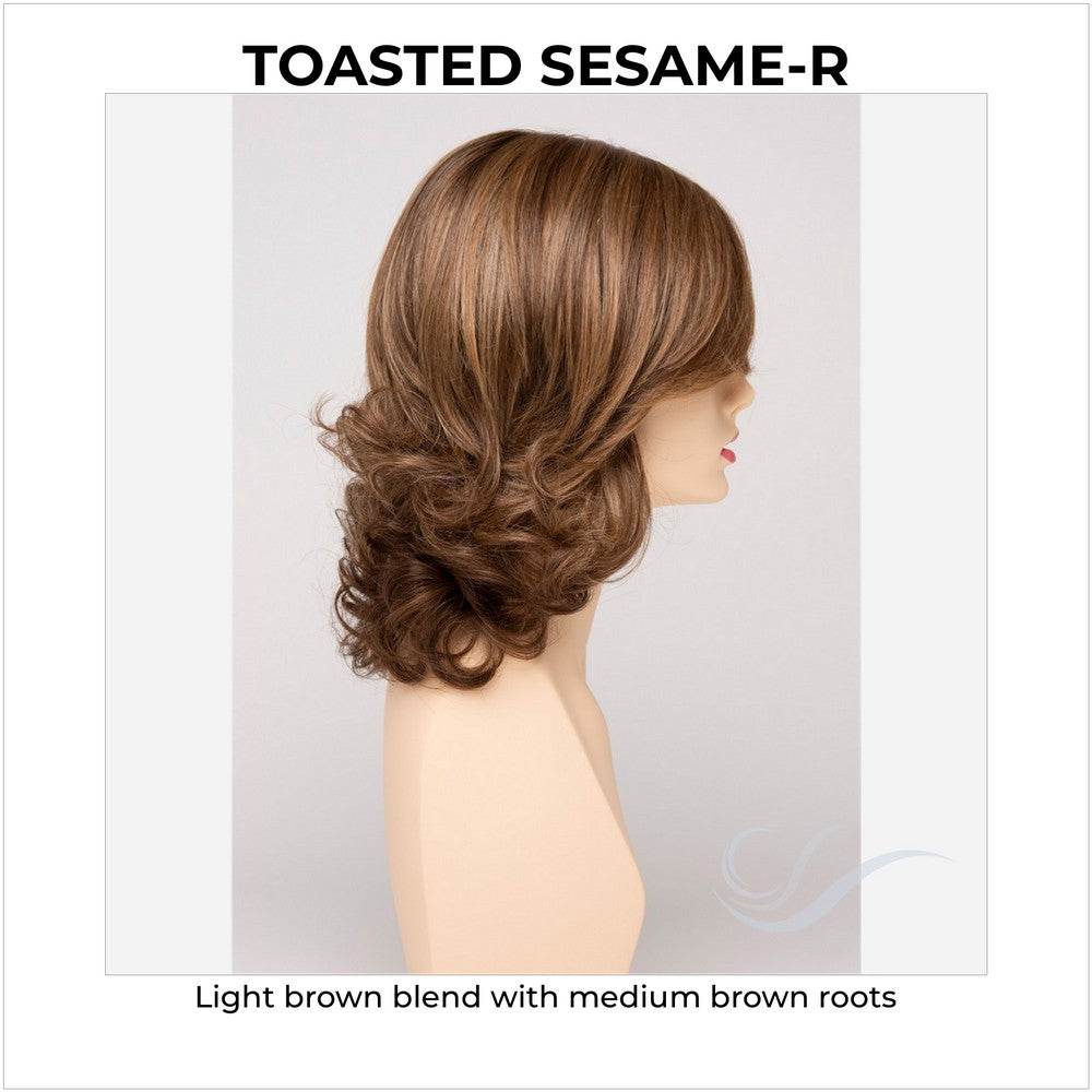 Danielle By Envy in Toasted Sesame-R-Light brown blend with medium brown roots