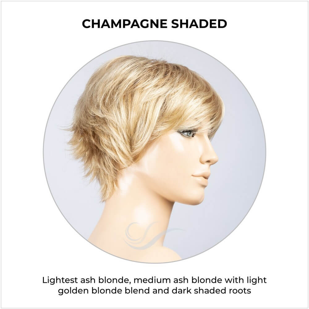Gilda by Ellen Wille in Champagne Shaded-Lightest ash blonde, medium ash blonde with light golden blonde blend and dark shaded roots