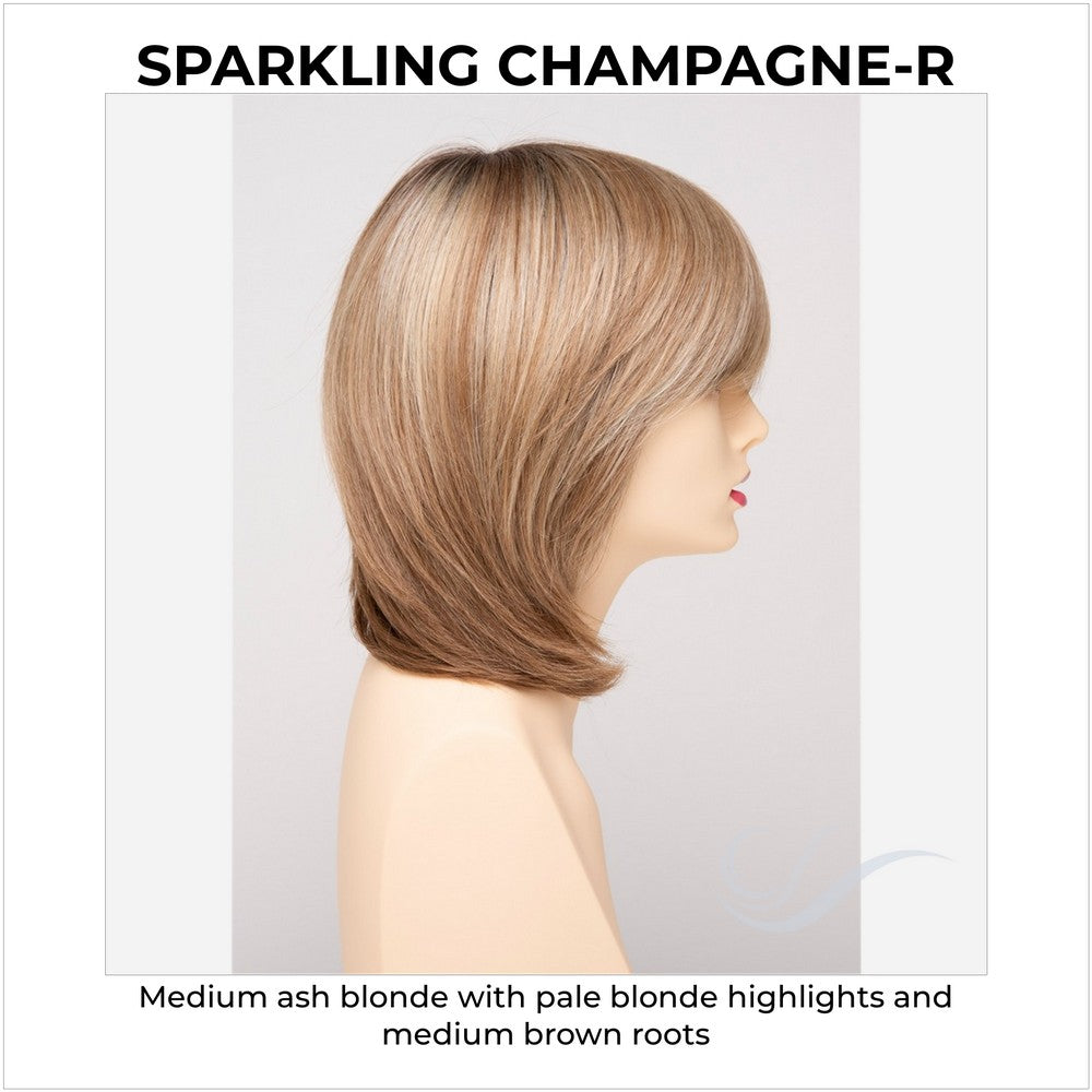 Grace By Envy in Sparkling Champagne-R-Medium ash blonde with pale blonde highlights and medium brown roots