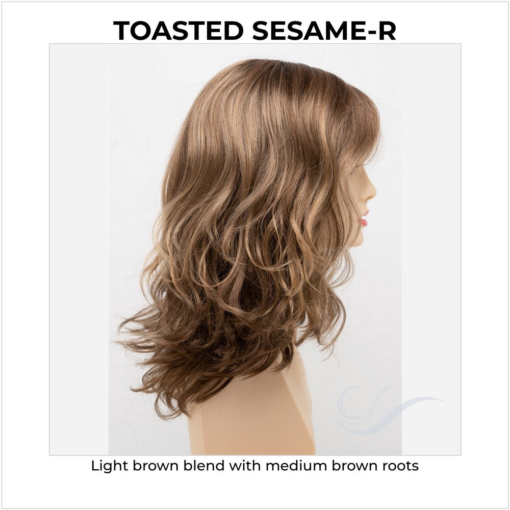 Harmony by Envy in Toasted Sesame-R-Light brown blend with medium brown roots