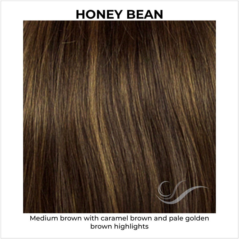 Honey Bean-Medium brown with caramel brown and pale golden brown highlights