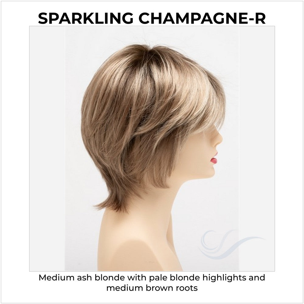 Jane by Envy in Sparkling Champagne-R-Medium ash blonde with pale blonde highlights and medium brown roots