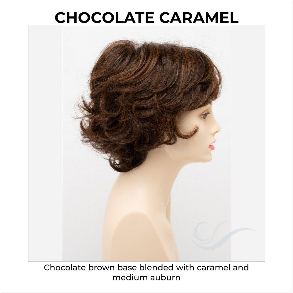 Kylie By Envy in Chocolate Caramel-Chocolate brown base blended with caramel and medium auburn