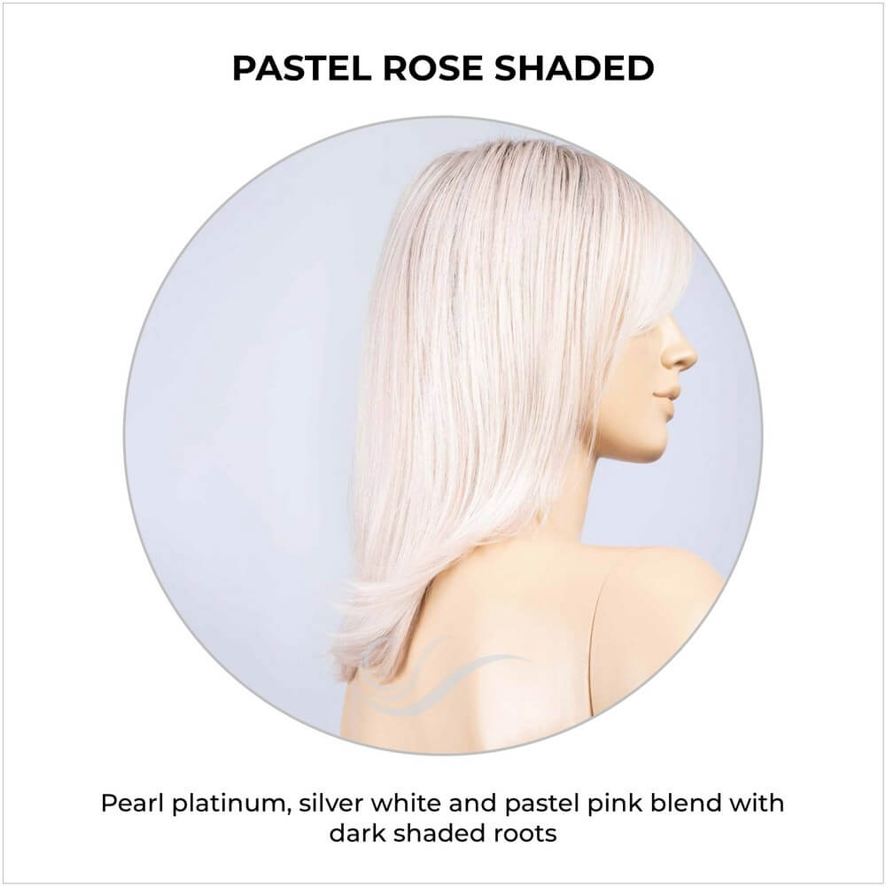 Luna by Ellen Wille in Pastel Rose Shaded-Pearl platinum, silver white and pastel pink blend with dark shaded roots