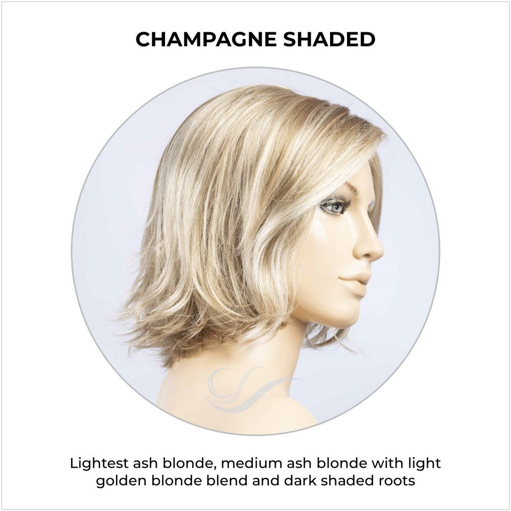 Nola by Ellen Wille in Champagne Shaded-Lightest ash blonde, medium ash blonde with light golden blonde blend and dark shaded roots