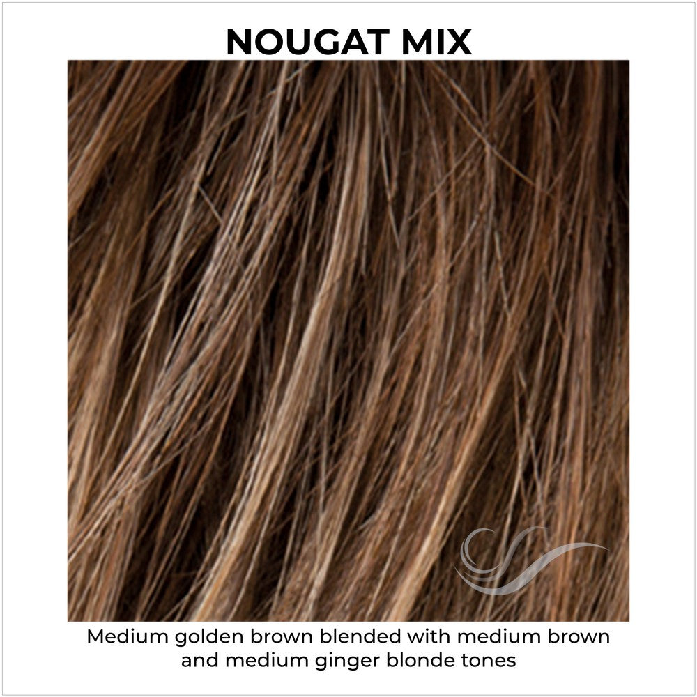 Nougat Mix-Medium golden brown blended with medium brown and medium ginger blonde tones