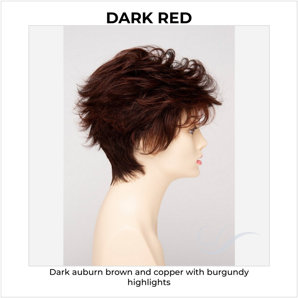 Olivia By Envy in Dark Red-Dark auburn brown and copper with burgundy highlights