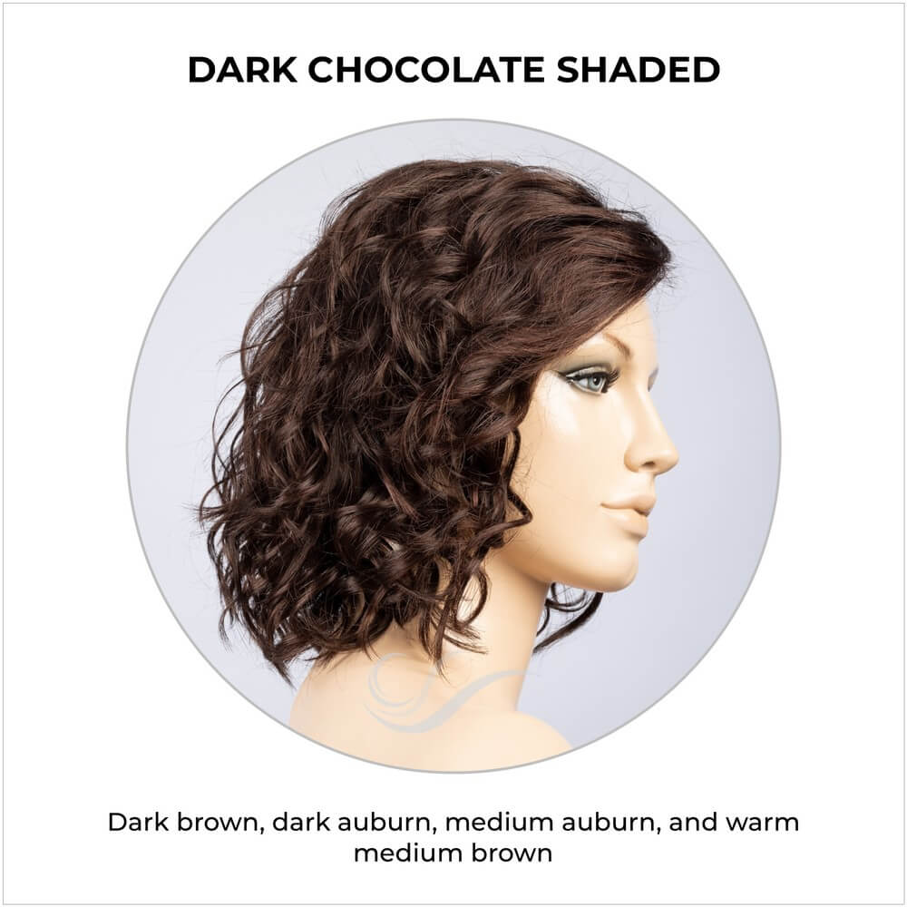 Onda by Ellen Wille in Dark Chocolate Shaded-Dark brown, dark auburn, medium auburn, and warm medium brown