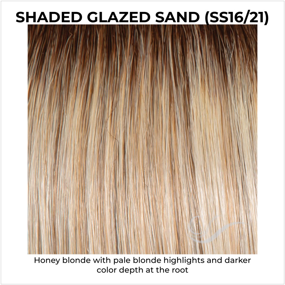 Shaded Glazed Sand (SS16/21)-Honey blonde with pale blonde highlights and darker color depth at the root