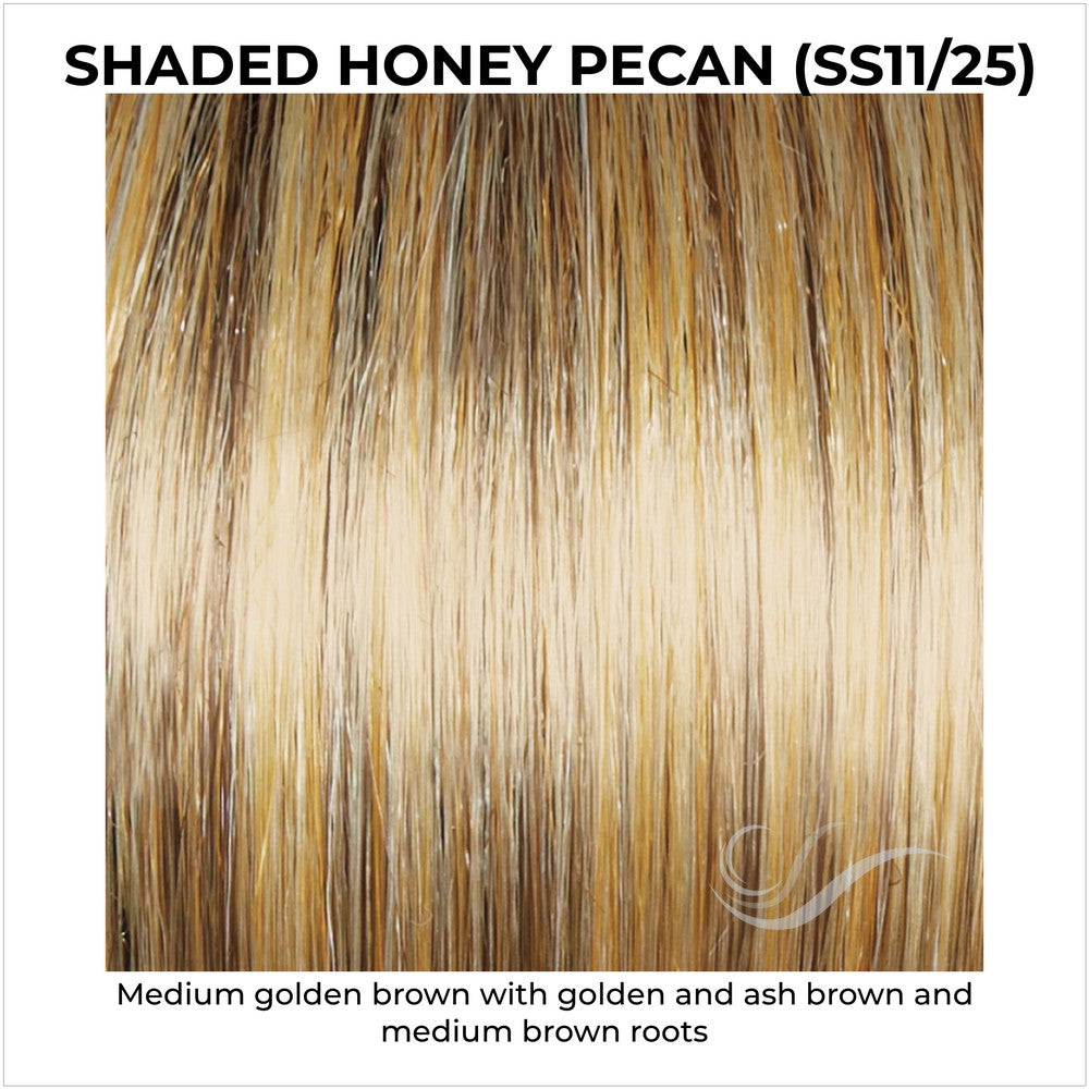 Shaded Honey Pecan (SS11/25)-Medium golden brown with golden and ash brown and medium brown roots
