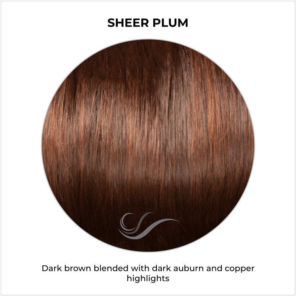 Sheer Plum-Dark brown blended with dark auburn and copper highlights