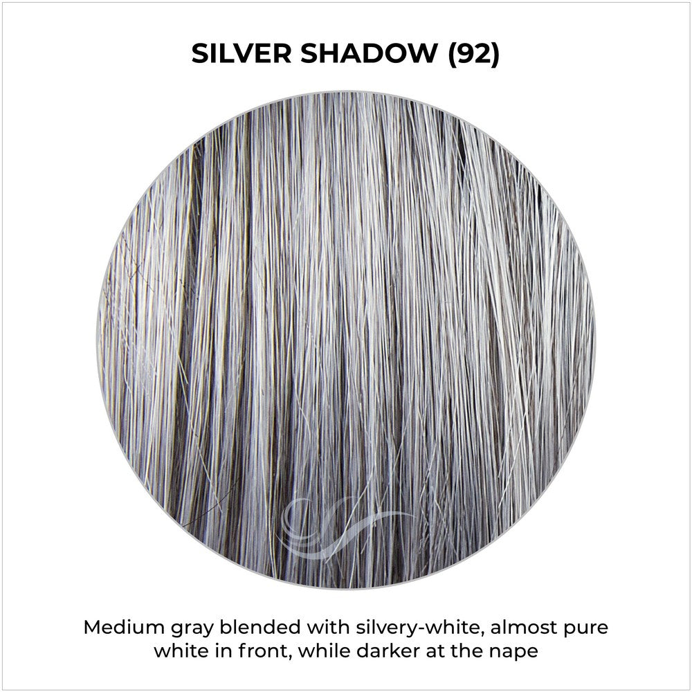 Silver Shadow (92)-Medium gray blended with silvery-white, almost pure white in front, while darker at the nape