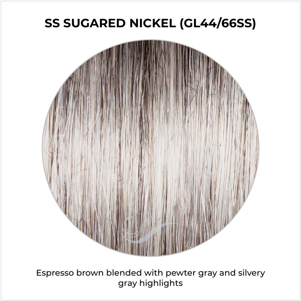 SS Sugared Nickel (GL44/66SS)-Espresso brown blended with pewter gray and silvery gray highlights