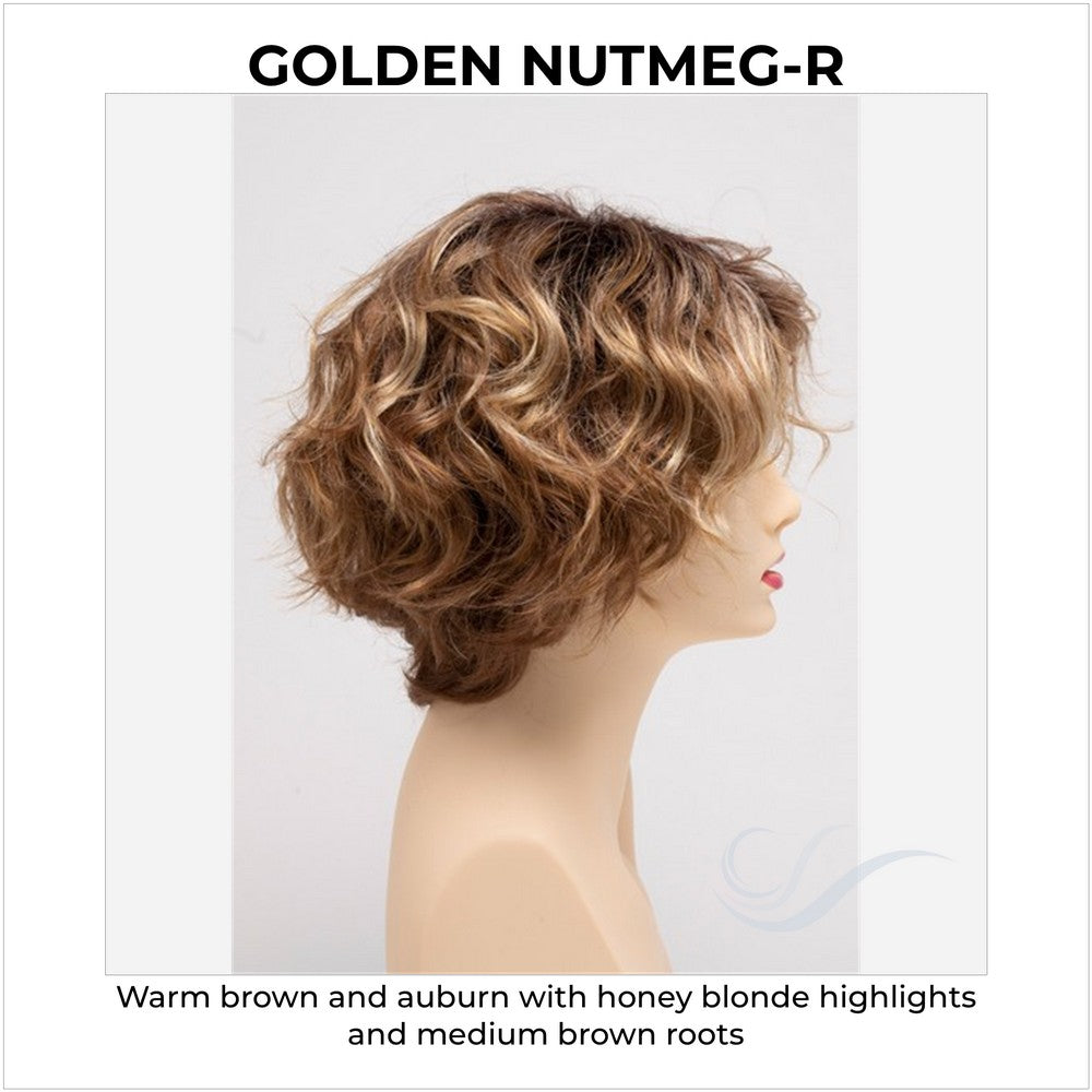 Suzi by Envy in Golden Nutmeg-R-Warm brown and auburn with honey blonde highlights and medium brown roots