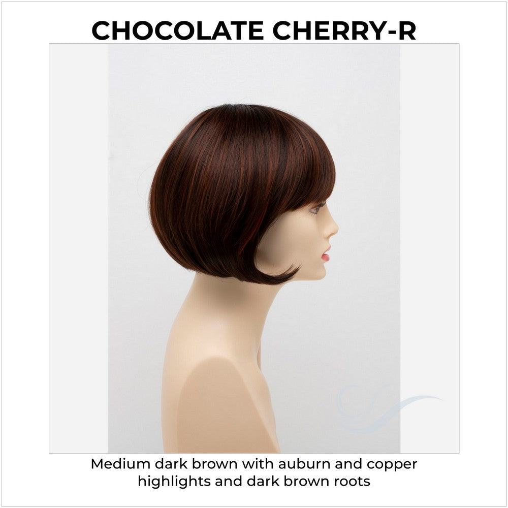 Tandi By Envy in Chocolate Cherry-R-Medium dark brown with auburn and copper highlights and dark brown roots