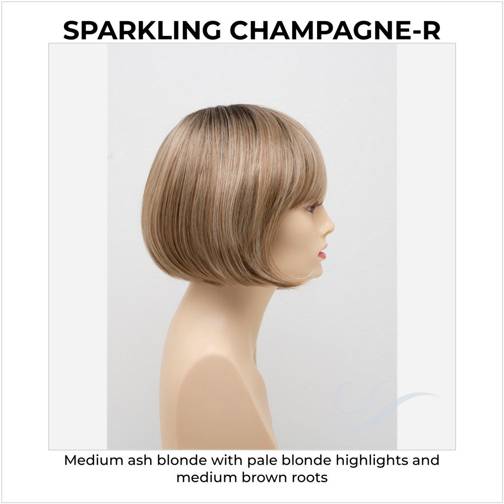 Tandi By Envy in Sparkling Champagne-R-Medium ash blonde with pale blonde highlights and medium brown roots