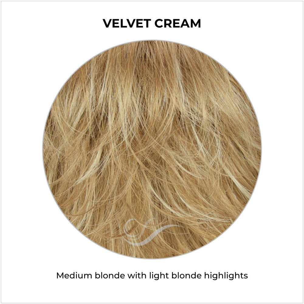 Velvet Cream-Medium blonde with light blonde highlights