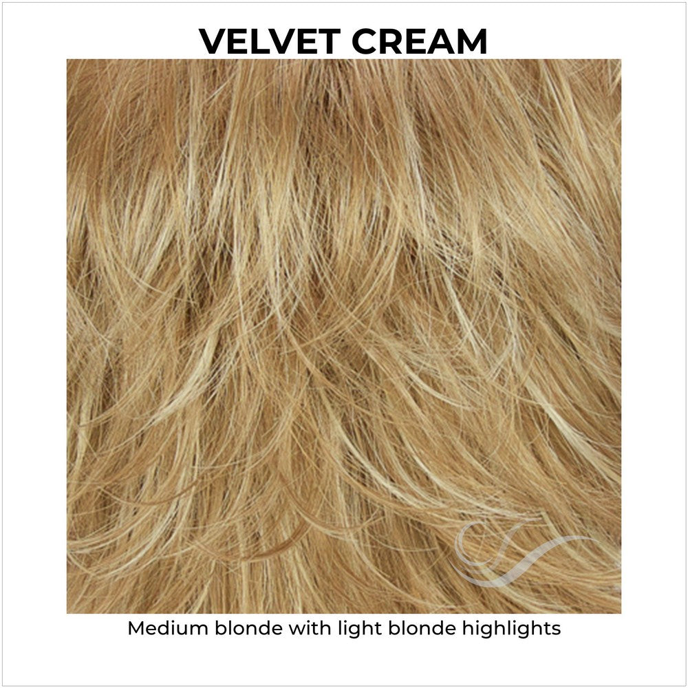 Velvet Cream-Medium blonde with light blonde highlights