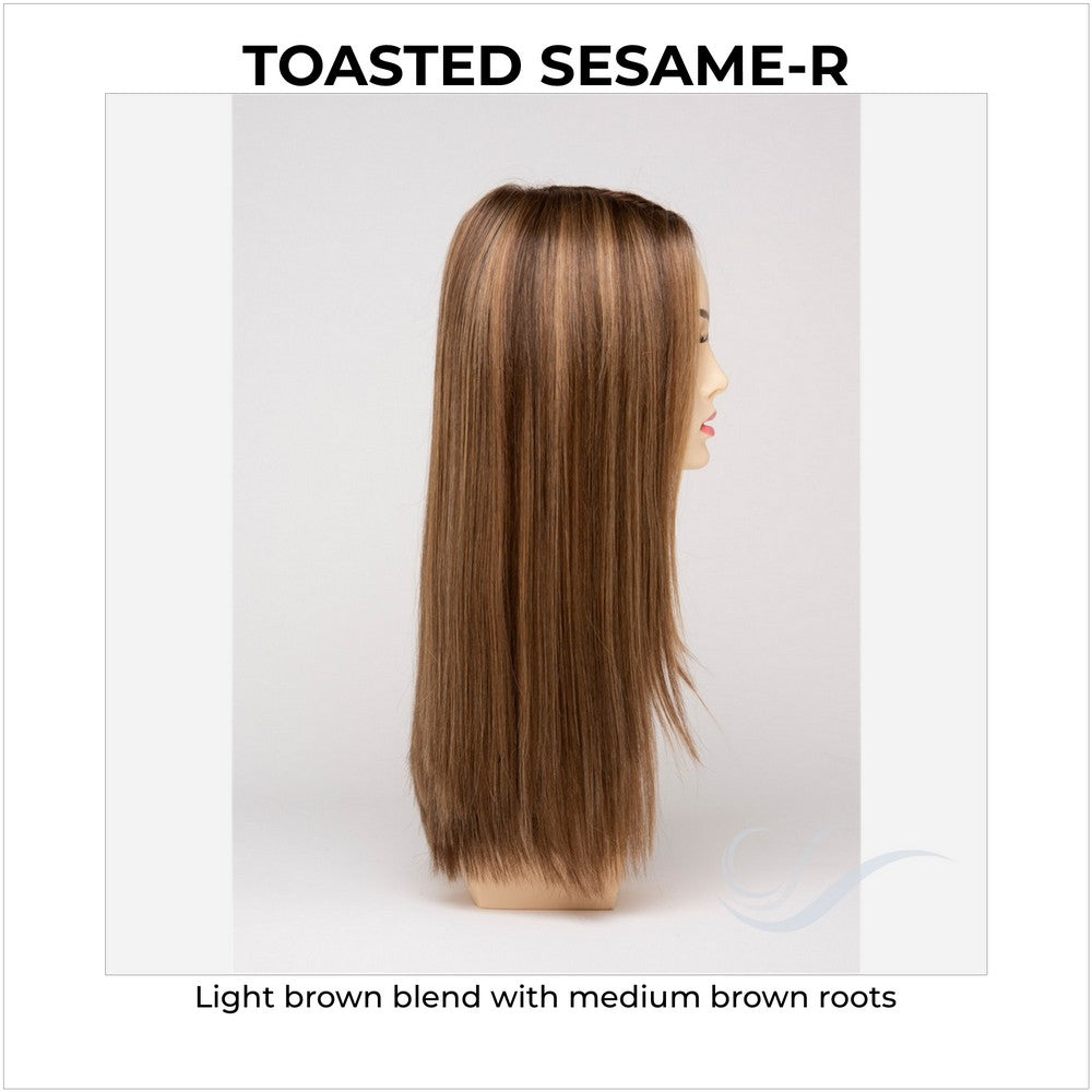 Veronica By Envy in Toasted Sesame-R-Light brown blend with medium brown roots