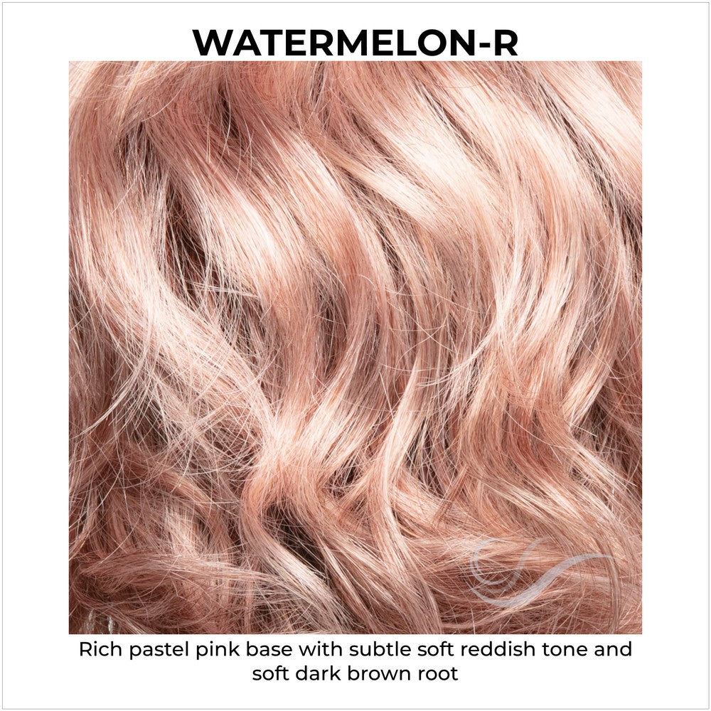 Watermelon-R -Rich pastel pink base with subtle soft reddish tone and soft dark brown root