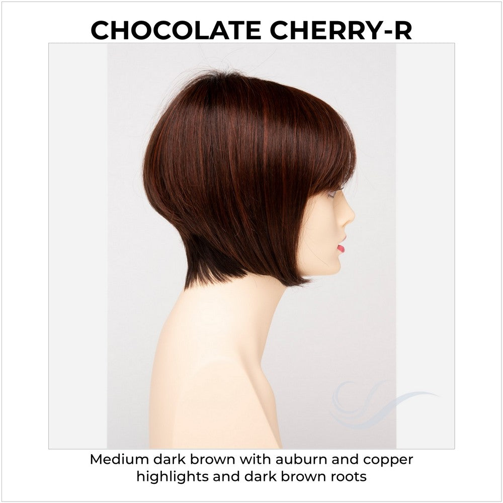 Yuri By Envy in Chocolate Cherry-R-Medium dark brown with auburn and copper highlights and dark brown roots