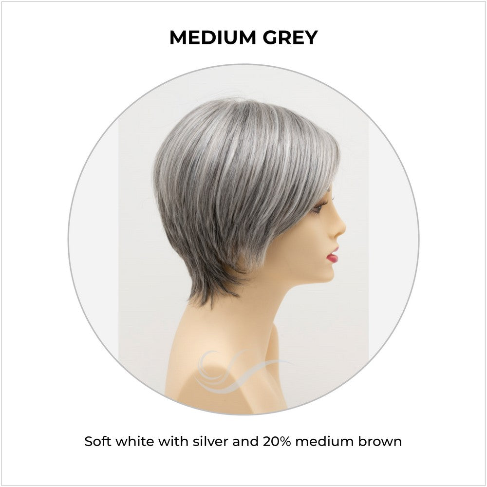 Billie wig by Envy in Medium Grey-Soft white with silver and 20% medium brown