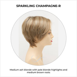 Billie wig by Envy in Sparkling Champagne-R-Medium ash blonde with pale blonde highlights and medium brown roots