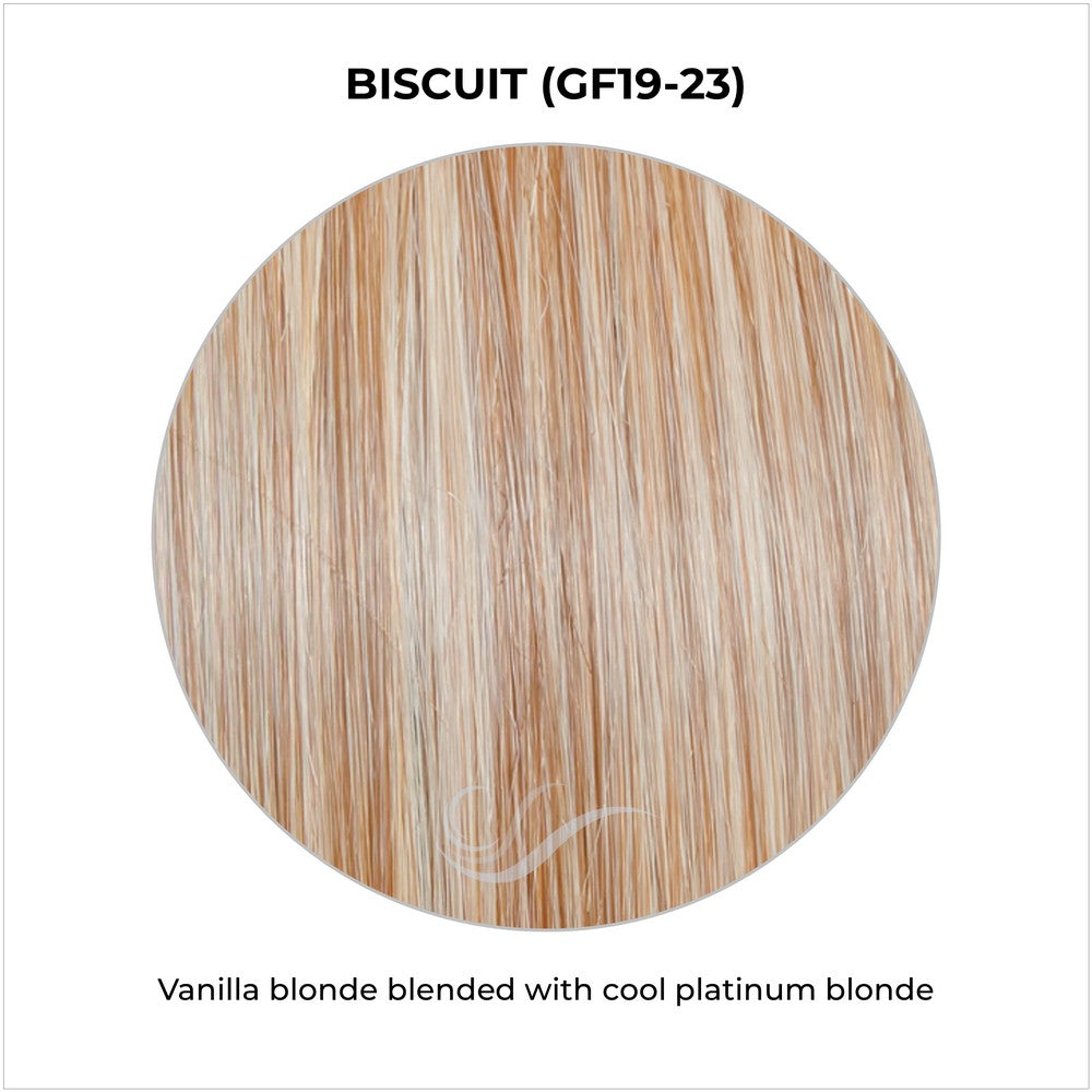 Biscuit (GF19-23)-Vanilla blonde blended with cool platinum blonde