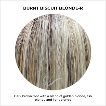 Burnt Biscuit Blonde-R-Dark brown root with a blend of golden blonde, ash blonde and light blonde