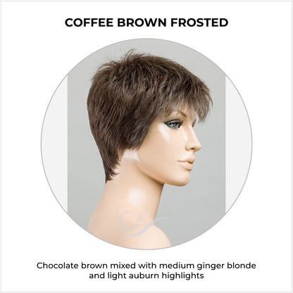 Chat by Ellen Wille in Coffee Brown Frosted-Chocolate brown mixed with medium ginger blonde and light auburn highlights