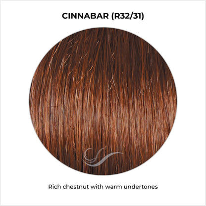 Cinnabar (R32/31)-Rich chestnut with warm undertones