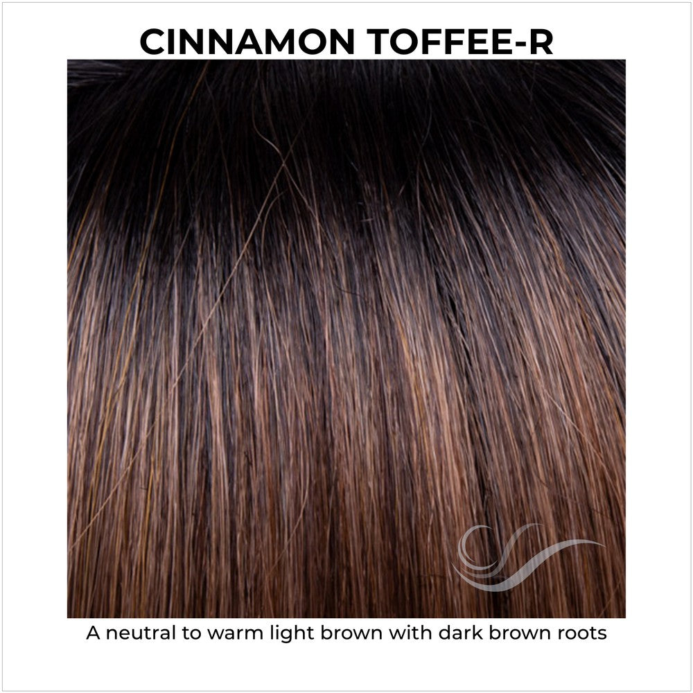 Cinnamon Toffee-R-A neutral to warm light brown with dark brown roots