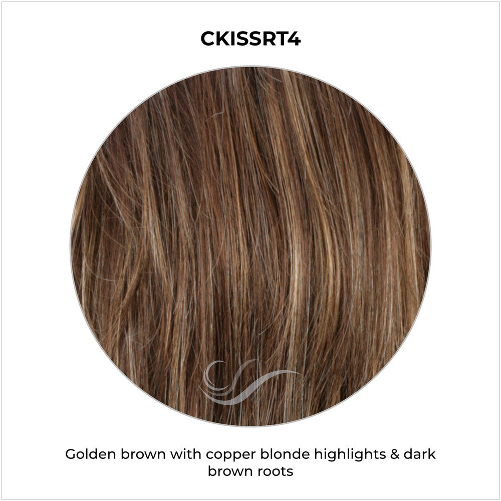 CKISSRT4-Golden brown with copper blonde highlights & dark brown roots