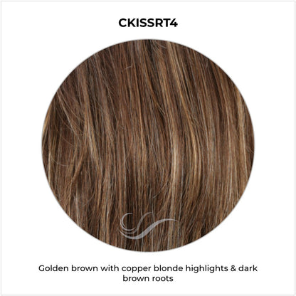 CKISSRT4-Golden brown with copper blonde highlights & dark brown roots