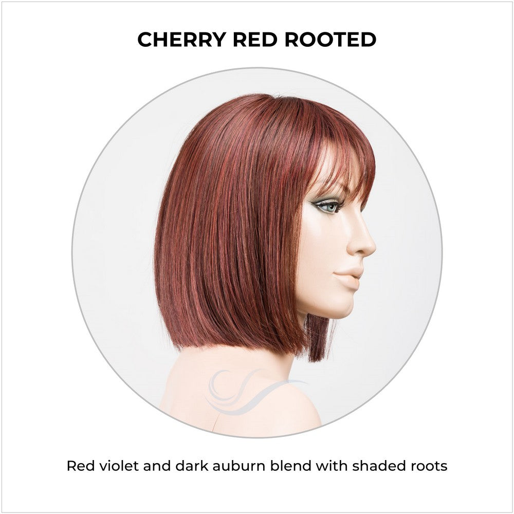 Cleo wig by Ellen Wille in Cherry Red Rooted-Red violet and dark auburn blend with shaded roots