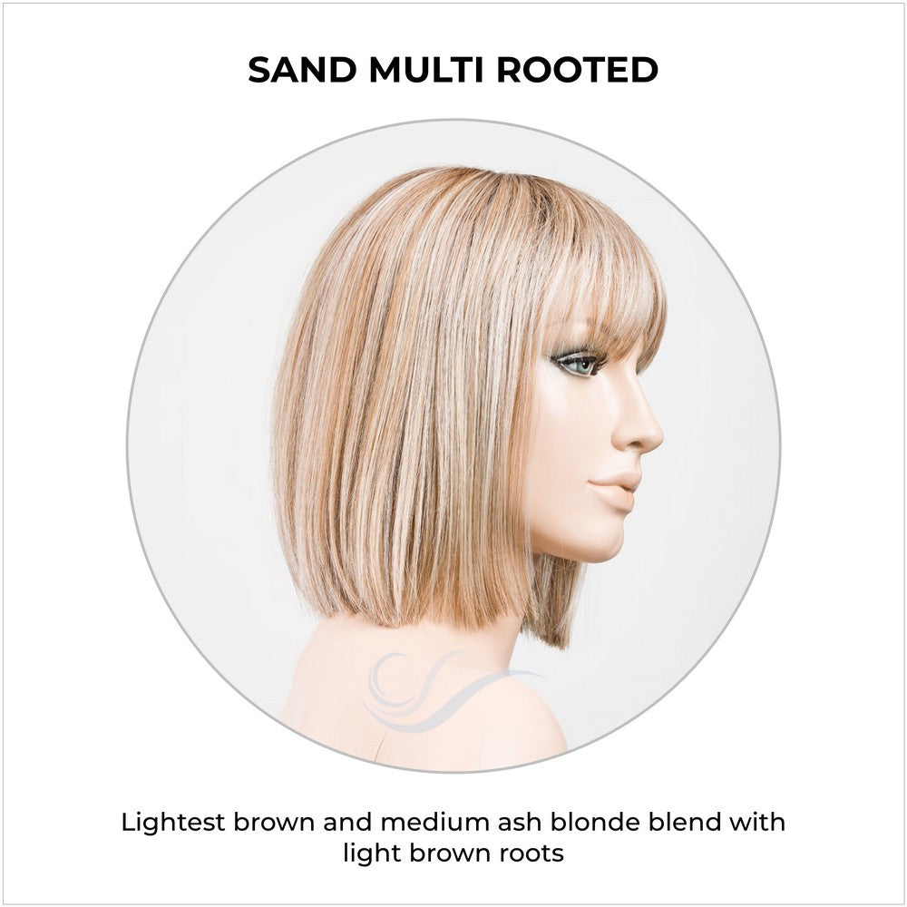 Cleo wig by Ellen Wille in Sand Multi Rooted-Lightest brown and medium ash blonde blend with light brown roots