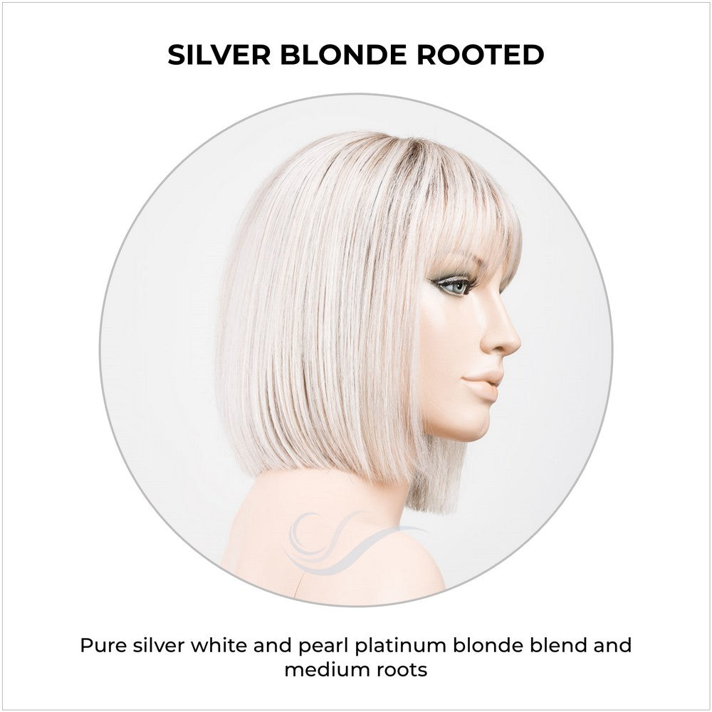 Cleo wig by Ellen Wille in Silver Blonde Rooted-Pure silver white and pearl platinum blonde blend and medium roots