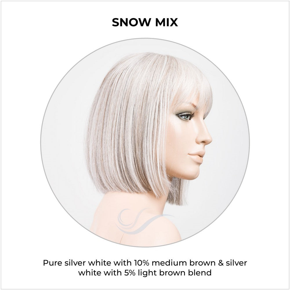 Cleo wig by Ellen Wille in Snow Mix-Pure silver white with 10% medium brown & silver white with 5% light brown blend