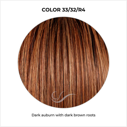 33/32/R4-Dark auburn with dark brown roots