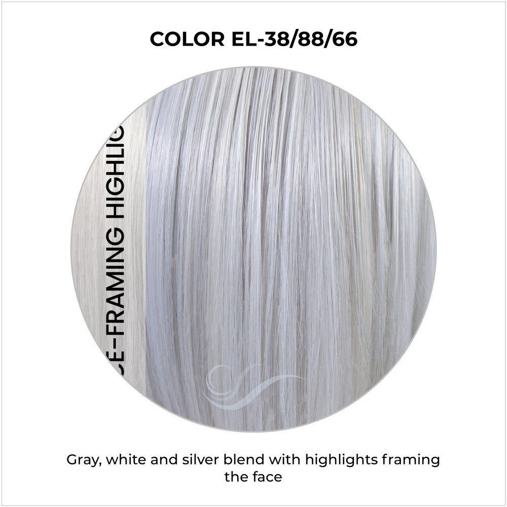 EL-38/88/66-Gray, white and silver blend with highlights framing the face