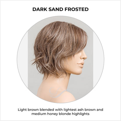 Cookie by Ellen Wille wig in Dark Sand Frosted-Light brown blended with lightest ash brown and medium honey blonde highlights