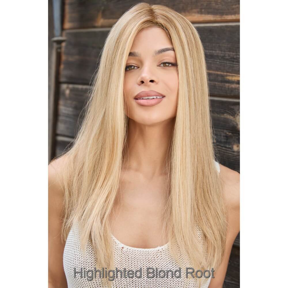 Darra by Amore wig in Highlighted Blond Root Image 3